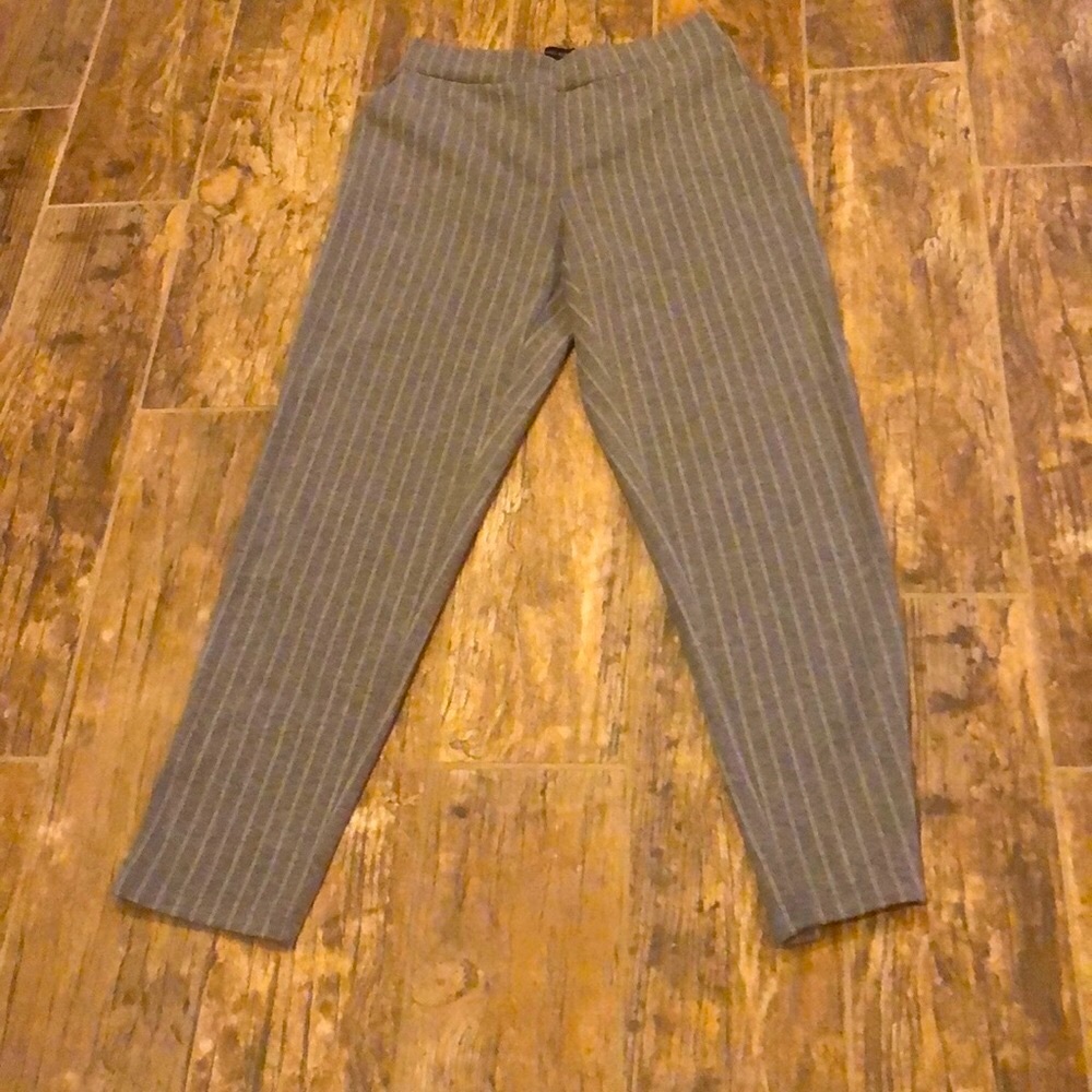 Ladies grey pinstripe casual dress pants